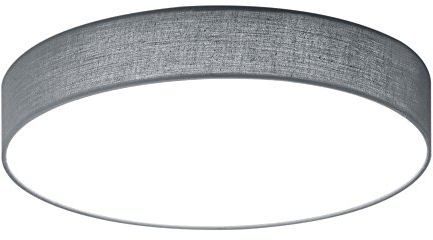 Trio Leuchten 621912411 Lugano A+, LED Deckenleuchte, nickel, 22 watts, Integriert, Stoffschirm Grau, mit Switch-Dimmer,40 x 40 x 10.5 cm, Deckenleuchte 40cm Grau