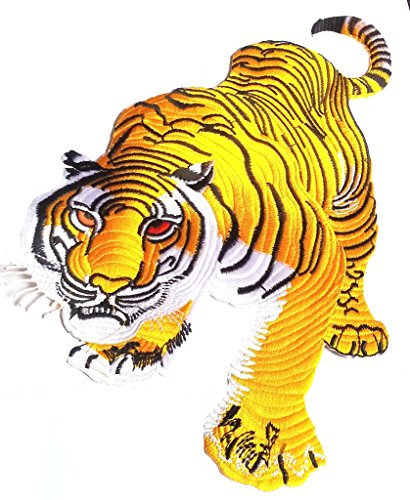 Tiger Aufnäher Aufbügler Bügelbilder groß Tiger Applikation Iron on Patches Aufnäher zum aufbügeln  sehr gute Qualität Tiger 28 x 20 cm 