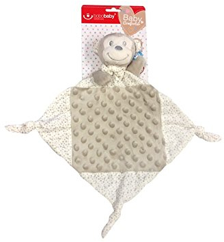 KIDDI-MEDIA Baby Kuscheltuch mit Namen Bestickt (kein Druck) / wunderschöne 3D Motive zur Auswahl - ideal als Schnuffeltuch und Trösterchen (Hellbraun - AFFE)