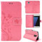 Flower Case Handytasche Schutzhülle Blumen Klapptasche Handyhülle Handy Schale für Samsung Galaxy S5 in rosa