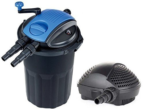 Swell UK Pressure Filter Premium 15,000 and 7,500 Pump Set with Biological & Mechanical Media | UV Clarifier for Crystal Clear Water | Submersible Pump with Strainer Cage & 10m Cable