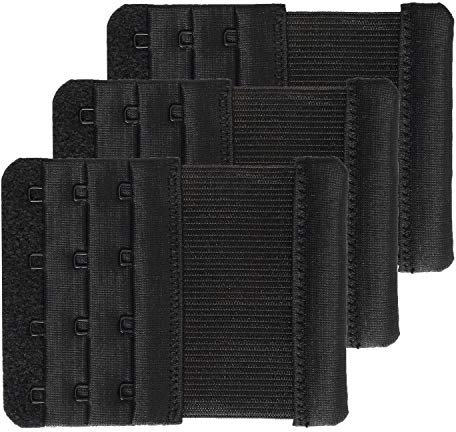 Taigood 3 Pezzi Estensore di Reggiseno Elastico Extender Estensione del Bra 4 Ganci, 3 Colori