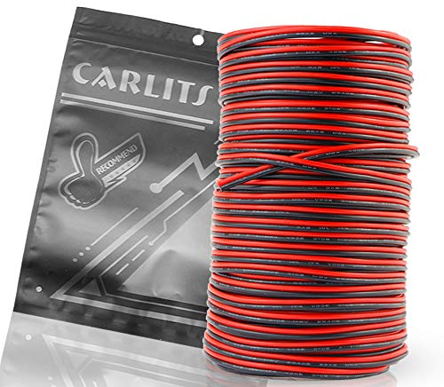 CARLITS 20AWG 20 m Cavo di Estensione Cavo 2x0.5mm² 20ft Stranded Rame Stagnato per Strisce Led Singolo Colore 3528 5050 2835