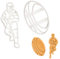 lot de 2 emporte-pièces sur le thème du rugby (motifs: joueur et ballon), 2 pièces
