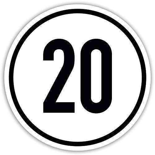 Kavaro 20 km/h Aufkleber | Aufkleber für Baumaschinen, Gabelstapler, Landwirtschaft etc. | Tempo 20 | Plakette | 20 kmh Aufkleber nach DIN1451 | 100% witterungsbeständig | UV-Schutzschicht | 20cm