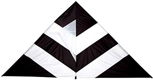 Wolkenstürmer® Black & White Delta Einleinerdrachen - Flugdrachen schwarz und weiß gestreift für Einsteiger - Zugdrachen zum Heben von Windspielen