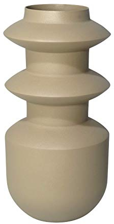 LaLe Living Vase ZEYTIN in Olive mit strukturierter Oberfläche aus Eisen, 11 x 21,5 cm als dekorative Tischdeko oder Blumenvase im Wohnzimmer, Büro und Küche