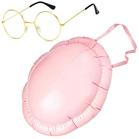 1x Aufblasbarer Bauch und 1xWeihnachtsmann Brille Aufblasbarer Buckel Nikolaus Weihnachtsmann Kostüm Weihnachtsmann Bauch Bierbauch Schwangere Zubehör für Motto Party Karneval Weihnachten Cosplay