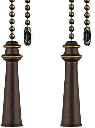 Akahttbn Ceiling Fan Pull Chain Decorative Extension 12 Inches Bronze Trophy Fan Pulls Set Ornaments Nautical Tower Pull Chain Copper For Ceiling Light Lamp Fan Chain 2 Pcs