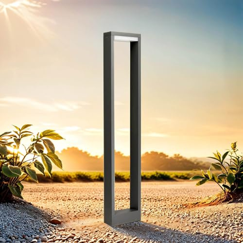 Licht-Erlebnisse LED Stehlampe außen eckig IP54 Anthrazit blendarm vielseitig MENISINO Wegeleuchte Garten Terrasse