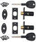 Window Security Mortice Rack Bolts | Pack of 2 Bolts with 2 Star Keys | Black