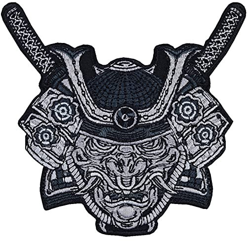 Samurai Warrior Aufnäher Japan Aufbügler Anime Patch japanische Geschichte Bügelbilder Samurai Krieger | Kampfsport Applikation für Jacke/Weste/Jeans/Kimono | 105x100mm