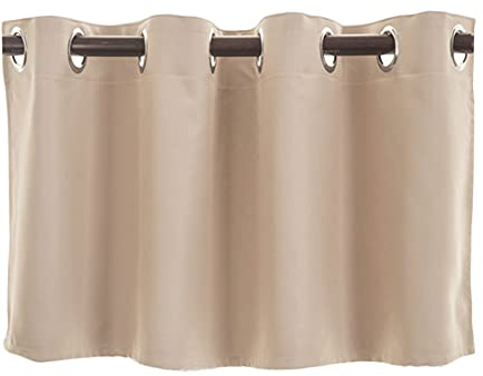 Anawakia Kurzstores Gardinen Vorhänge Vorhang Schals Kurz Blickdicht mit Ösen Scheibengardine Scheibengardine Blickdicht Vorhänge BxH 74 x 46 cm (Beige)