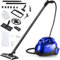 COSTWAY Steam Cleaner, 2000W Multipurpose Steam Mop with 20 Accessories & 1.5L Tank, Portable Household Steamer Cleaning for Floors, Windows, Carpet, Autos and More (Blue)
