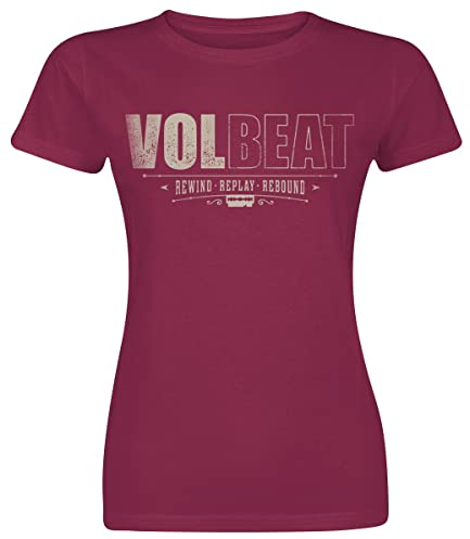 Volbeat Distressed Logo Frauen T-Shirt rot L 100% Baumwolle Band-Merch, Bands, Nachhaltigkeit