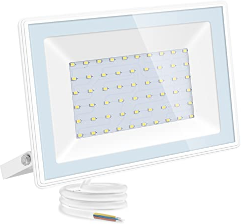 Aigostar LED Strahler Außen 50W,4300LM Superhell LED Fluter,IP65 Wasserdicht Außenstrahler,4000K Naturweiß Scheinwerfer Wandleuchtefür Garten,Innenhöfe,Garage,Hotel