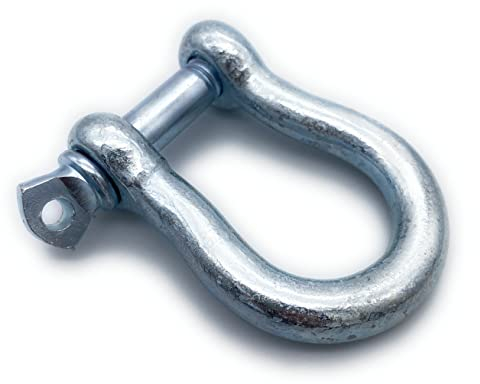 Schäkel geschweifte Form | 10 Stk. Ø 6 mm | EINGEPRÄGTE Tragfähigkeit (WLL): 100kg | Stahl galvanisch verzinkt | Baumarkt Schäkel | Größe Wählbar [5-16mm] | (Ø6,10x,Geschweift)