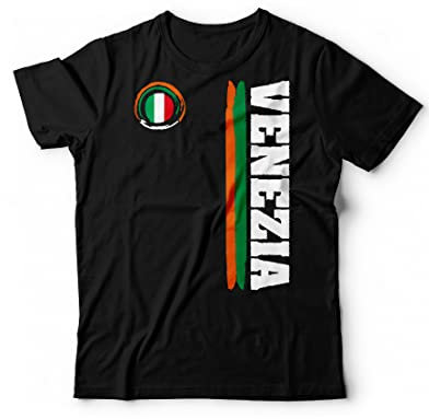 T-Shirt Venezia Città Sport Maglietta Vari Colori Tifosi Calcio Ultras - Taglie dalla S alla XXL (XL, Nero)