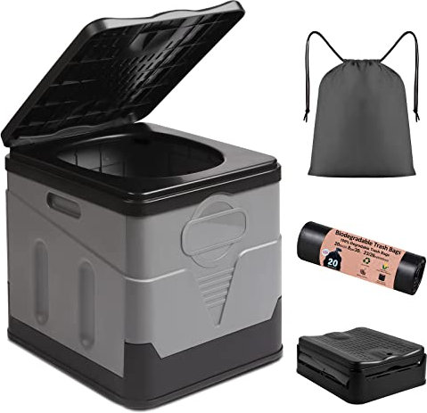 A ARCITON Tragbare WC-Camping-Toilette, faltbare Toilette für Auto, drinnen und draußen, Toiletten, Reisetoilette, tragbare Toilette für Camping, Zelt, Wandern, lange Autofahrten, Stau und Zuhause
