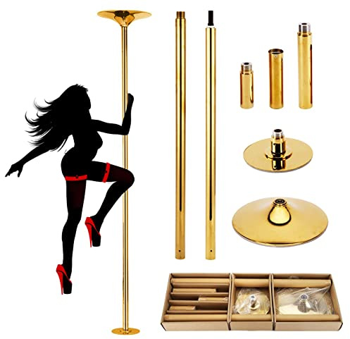 PRIOR FITNESS Barre de Pole Dance 45 mm certifiée CE pour la Maison | Réglable 2,2–2,7 m, charge 200 kg, rotatif/statique, démontable, barre de pole dance appart, studio, club fitness