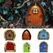 Suitedget B-019-A 6 Stück Garten Feentür Wichteltür 2mm Dick Miniatur Elfentür Wichteltür Feentür Dekoration Fee Tiny House Tür Kinder Mini Geschenk, Miniatur Fee Garten Dekoration Im Freien Zubehör