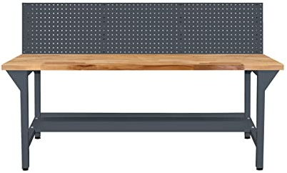 ADB Werkbank, Werktisch, Montagetisch, Packtisch, Arbeitstisch, Werkstatttisch, Profi 2000, mit Lochwand, Ablageboden, L2000xB750xH850mm