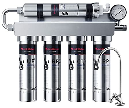 Filtración por ósmosis inversa Purificador de agua de gran flujo de ultrafiltración for cocina doméstica debajo del fregadero con grifo bebida directa de acero inoxidable Sistema de filtro de agua