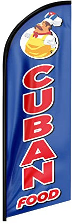 FSFLAG Drapeau cubain Food Swooper - 2,4 m - Drapeau cubain en plumes - Pour entreprises et vitrines (uniquement le drapeau)