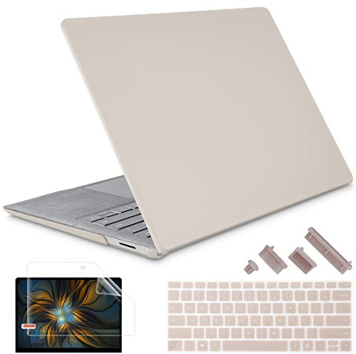 Lepeoac Case for 13.5 Microsoft Surface Laptop 5/4/3 with Alcantara Palm Rest ONLY 2022 2021 2019 Release Models: 1950/1958/1867, Plastic Hard Shell Case with Keyboard Cover,Rock ash