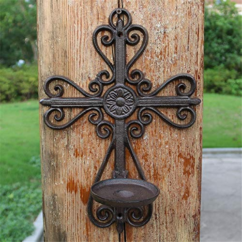 Hochzeitsfeier Kandelaber Gusseisen Retro Kreuz Hohl Wandbehang Eisen Kerzenständer Heimtextilien Retro Kerzenhalter Tischdekoration (Farbe: Mehrfarbig Größe: Einheitsgröße)