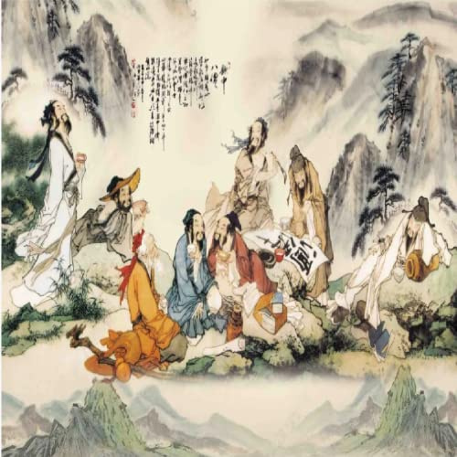 TANYANG Customized Large Wallpaper Mural Chinese Eight Immortals Figure Eight Immortals Drunk Drink Figure Background Wall Decor 430Cm(W)×300Cm(H)