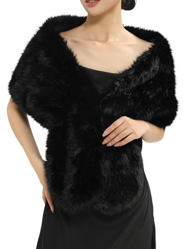 MELIFLUOS DESIGNED IN SPAIN Pelzkragen Schal für Frauen Kunstpelz Schals Halswickel für Herbst Winter Frühling Mantel Kleid (FC06-11)