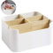 Bambus Tisch Organizer Desktop, Schreibtisch Organizer, 5 Fächer Holz Desktop Stift, Aufbewahrungsbox, Desktop Stationery Storage Box, Desktop Stift für Kosmetika, Stifte, Kleine GegenstäNde (B)