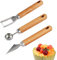 Bekecidi 3 PCS Watermelon Cutter Slicer Tool, Stainless Steel Fruit Scooper Fruit Carving Tools Set Melon Baller Scoop Watermelon Knife Cube Cutter for Kitchen Gadget