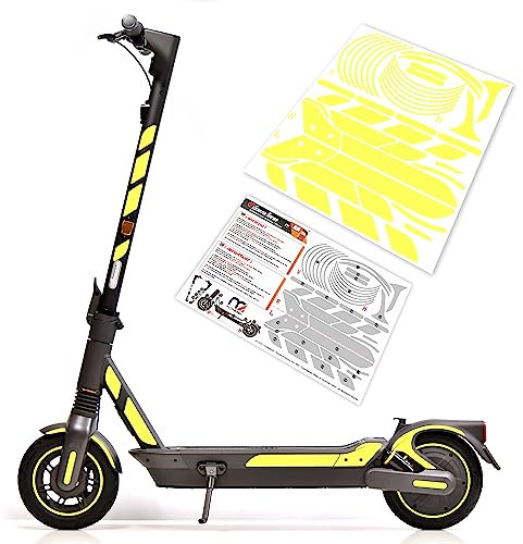 m2medien Aufkleber-Set/Sticker Set geeignet für Segway Ninebot MAX G2D E-Scooter - 46-teilig auf 35x40cm Bogen (Neon-Gelb)