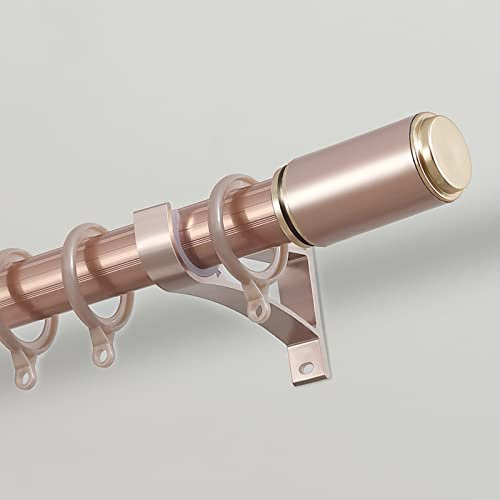 CABINE Tringle À Rideaux Murale Avec Anneau Silencieux Et Embouts Pour Le Salon/Rose Gold-A/7.9Ft/240Cm