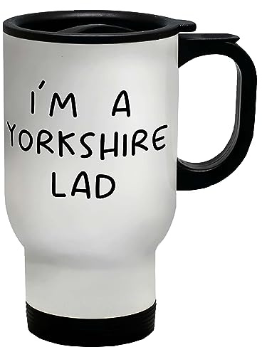 Shopagift Yorkshire Day Travel Mug I'm a Yorkshire Lad Gift Stainless Steel 14oz Cup