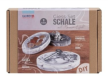 Glorex 62608500 - Giess Bastelset, Schale mit Marmor Effekt, enthalten sind Materialien für ein Gefäß
