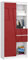 AKORD Büro-Bücherregal CLP 80 cm 7 Regale 2 Schubladen und Türen | für Dokumente Bücher für einen Schlafzimmerschrank Wohnzimmer Schrank Laminierte Platte 16 mm | Farbe Weiß/Rot glänzend