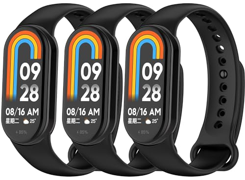 Monuary 3 Pezzi Cinturini Compatibili con Xiaomi Smart Band 10/9/8, Cinturini di Ricambio Sportivi Colorati, Morbidi e Traspiranti, Sgancio rapido