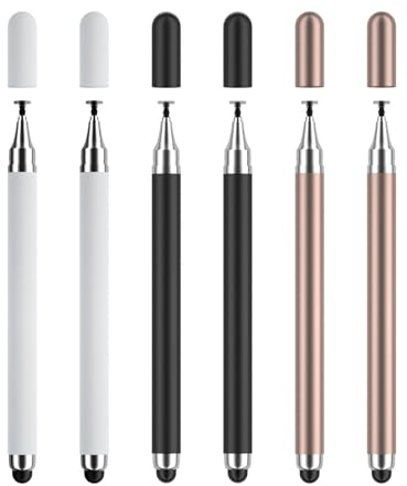 Juego de 6 lápices táctiles para pantalla táctil, lápiz capacitivo de doble extremo, lápiz para teléfono, tableta, lápiz capacitivo de silicona para pantalla táctil para tabletas y smartphones