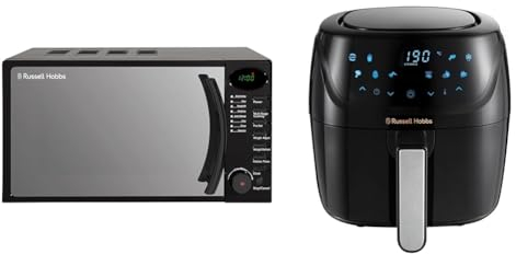Russell Hobbs RHM1714B 17 Litre 700 W Black Digital Solo Microwave with 5 Power Levels & 4L Rapid Digital Air Fryer [7 Cooking Functions |10 Programs] Energy Saving