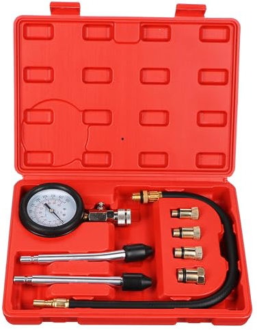 SIXTOL ENGINE TESTER 8 Kompressionstester-Satz für Benzinmotoren, 0-20bar, 8Stk | Kompressionsmesser | Kompressionsprüfer Testgerät Benzinmotor | 0-300 psi | Verdichtungsmesser