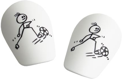 2 Stück Mini Shin Pads, Kleine Schienbeinschoner für Kinder mit Cartoon-Muster Mini Fußball Schienbeinschoner Shin Pads für Jungen Mädchen (Weiß)