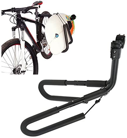 Ghzste Support de Vélo pour Planche de Surf, Ensemble de Supports Muraux en Métal Robuste, Cintre Amovible pour Planche de Surf pour Vélos de Route, VTT, Noir