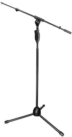 ZXDRYBHD Pied de Micro de Flèche Réglable, Support de Microphone sur Trépied, Support de Micro au Sol, pour Chanter sur Scène en Studio