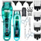 DSP® Cortapelo, Kit de Corte para Hombre Set de Peluquería Profesional para Corte de Pelo y Barba Cortabarba Zero Gap, con Pantalla LED (Azul)