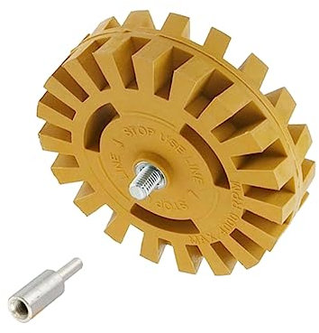 HOMSFOU Pneumatisches Rubber Eraser Wheel Zum Entfernen Von Kleberesten Stickern Und Aufklebern Schonendes Degumming Wheel Für Metall Glas Holz Und Lack Kompatibel Mit Bohrmaschinen