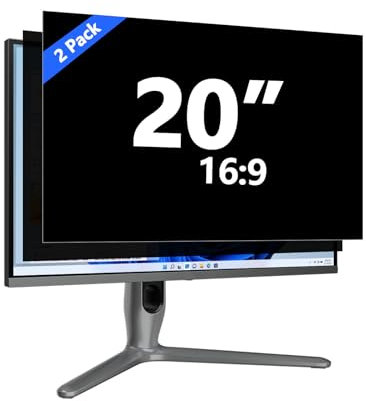 20 Inch Privacy Screen for Computer Monitor [2 Pack] Computer Screen Privacy Shield Eye Protection Anti Glare Blue Light Monitor Privacy Screen 20 Inch 16:9 Aspect Ratio