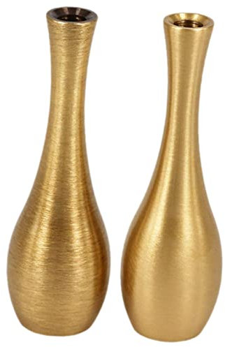 BUGUUYO 2st Mini-vase Aus Metall Bauernvase Mit Blumen Mini-vase-Modell Vasendekor Zarte Kleine Vase Wok Desktop-Home-vase Vasen Für Blumen Esstischdekoration Dekorativ Kupfer Golden
